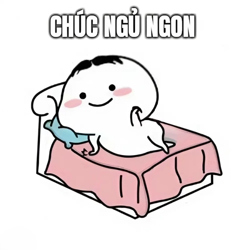 Chúc em ngủ ngon meme ngọt ngào và đáng yêu để kết thúc một ngày dài!