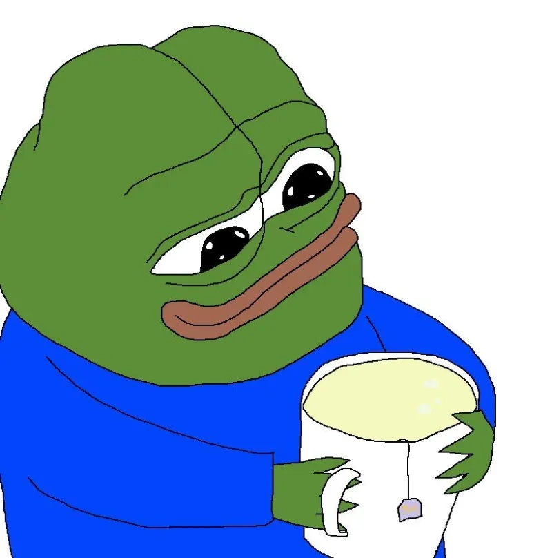 Meme ếch xanh che miệng, biểu cảm im lặng, dễ thương