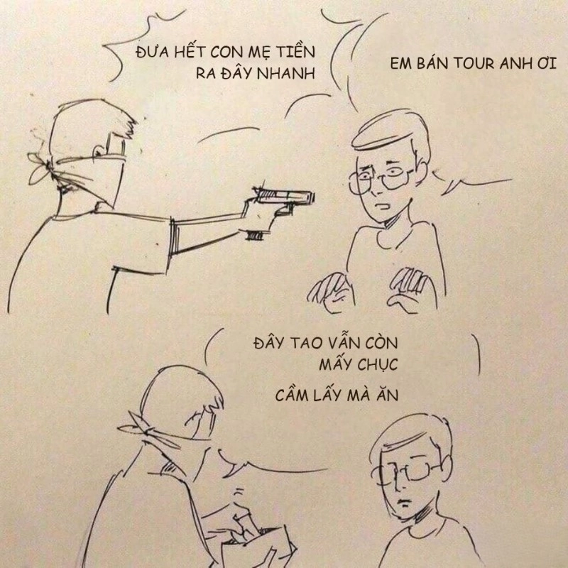 Meme.hết tiền diễn tả tình trạng tài chính cạn kiệt