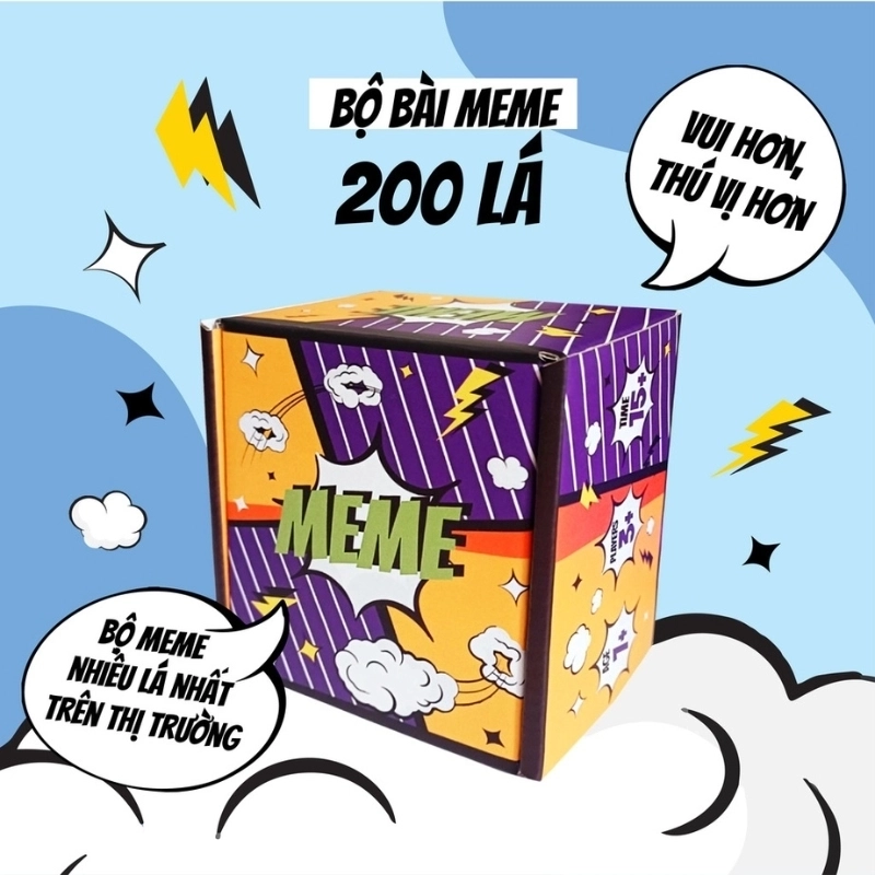 Bộ bài meme 200 lá full combo hài cười rụng rốn