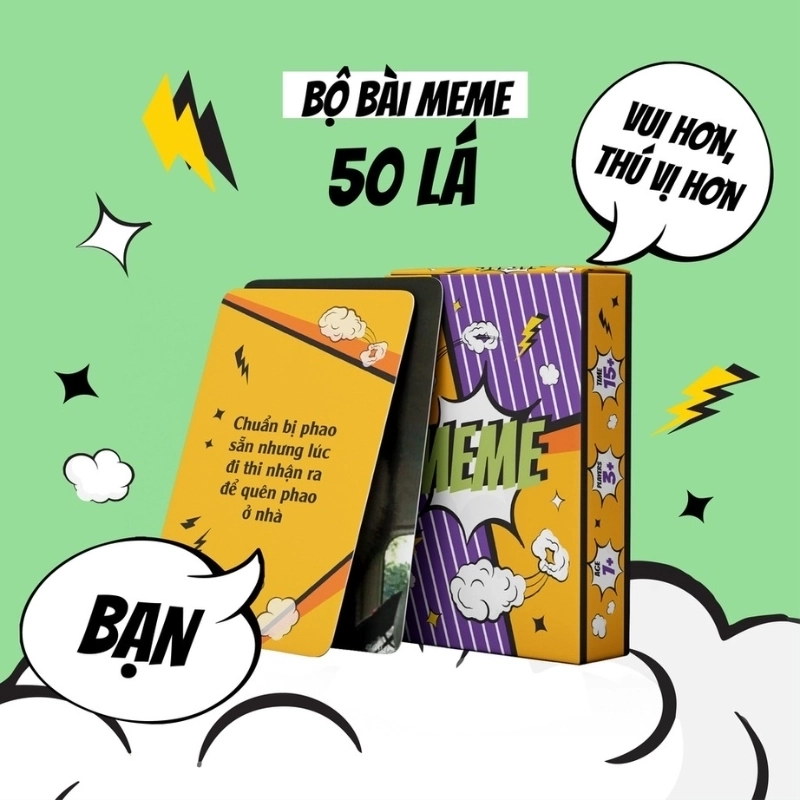 Hình lá bài meme chế đẹp, chất và đầy sáng tạo