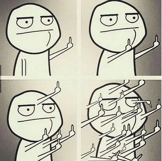 Ảnh meme dơ ngón giữa – gói gọn sự bức xúc chỉ trong 1 tấm hình