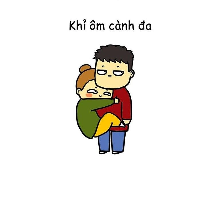 Tình cảm ngập tràn trong meme ôm người yêu siêu lãng mạn
