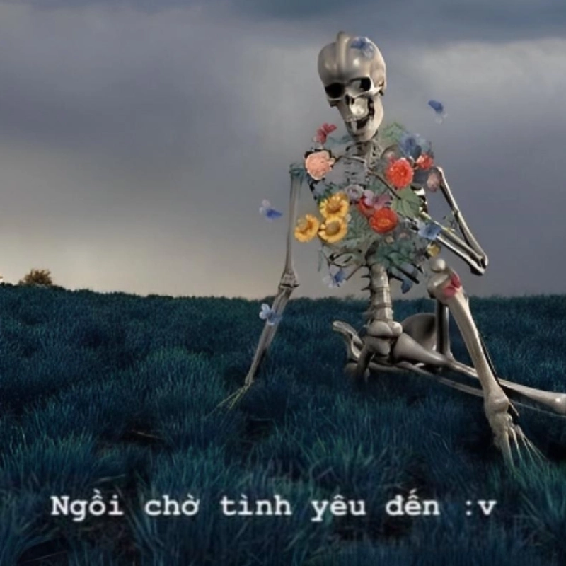Một meme tình yêu buồn cho những khoảnh khắc ngậm ngùi, nhưng vẫn đầy tình cảm.