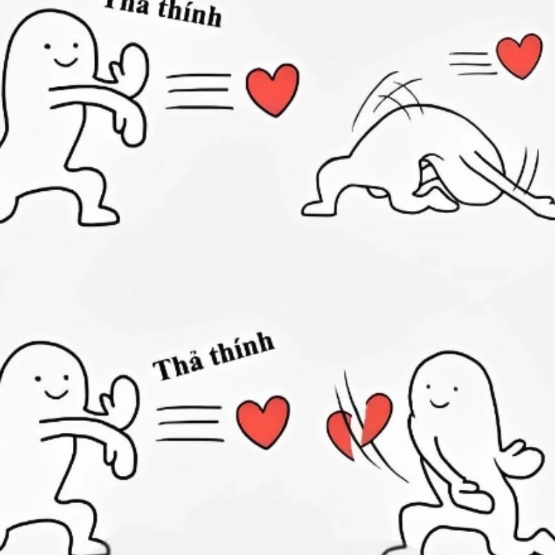 Meme từ chối tình cảm hài hước, biểu cảm không đồng ý yêu đương