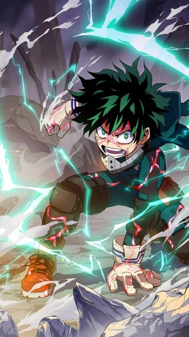 Anime Izuku Midoriya với những pha hành động đỉnh cao