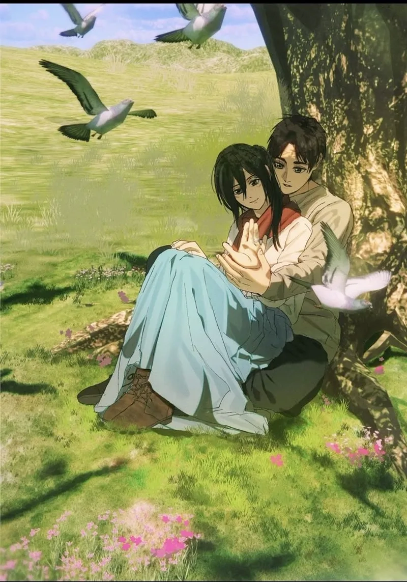Cùng khám phá những khoảnh khắc đẹp nhất của Attack on Titan Eren and Mikasa