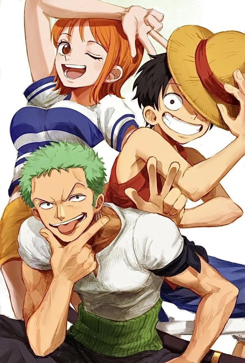 Bộ ba thân thiết Nami Luffy Zoro luôn chiến đấu hết mình