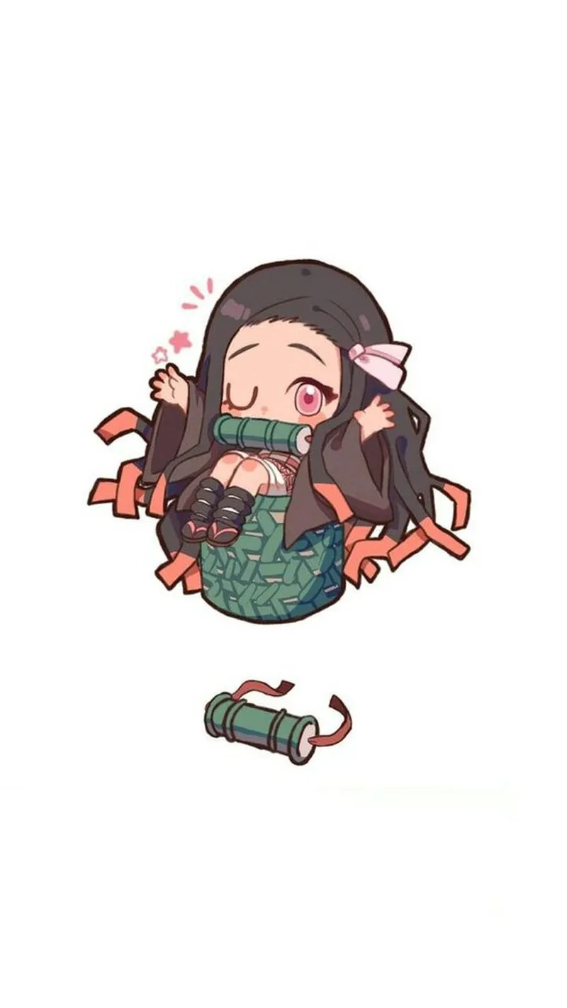 Kamado Nezuko chibi hình ảnh đáng yêu, không thể thiếu trong bộ sưu tập anime