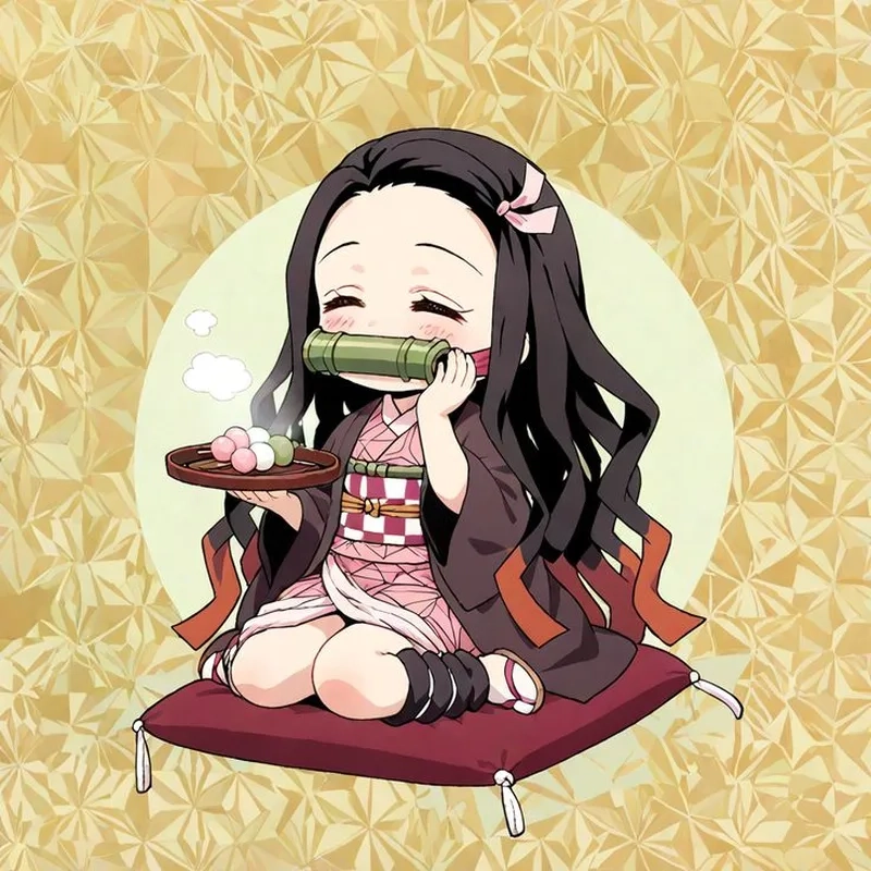 Nezuko Kamado chibi sẽ làm bạn bất ngờ với vẻ ngoài dễ thương
