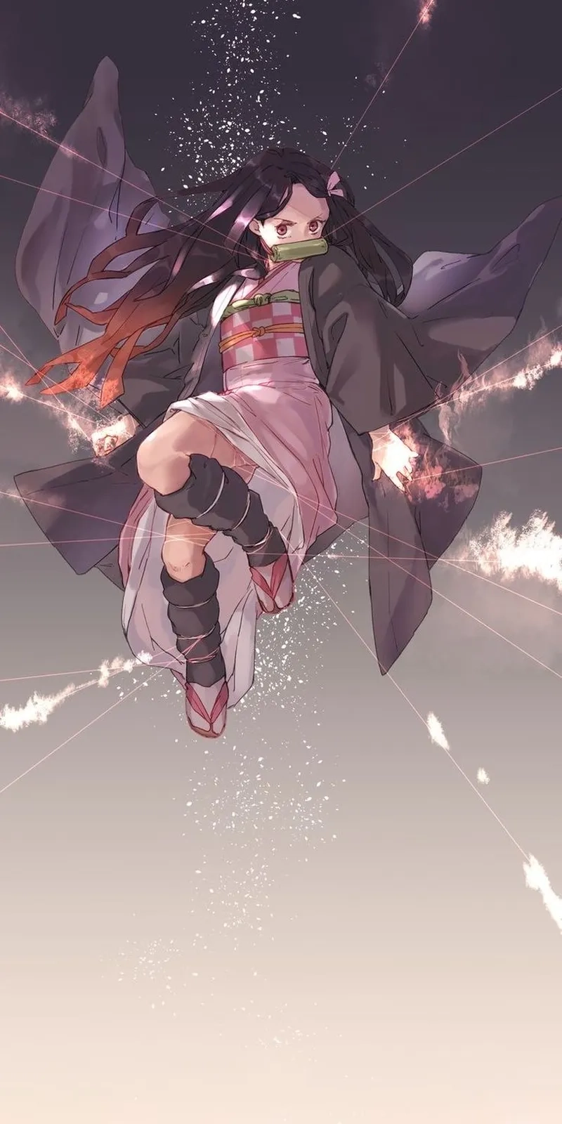 Nezuko wallpaper phone siêu dễ thương cho màn hình điện thoại