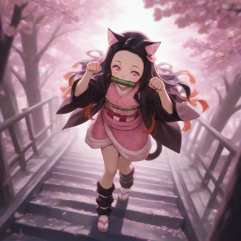 Hình nền Nezuko cute là lựa chọn hoàn hảo cho màn hình