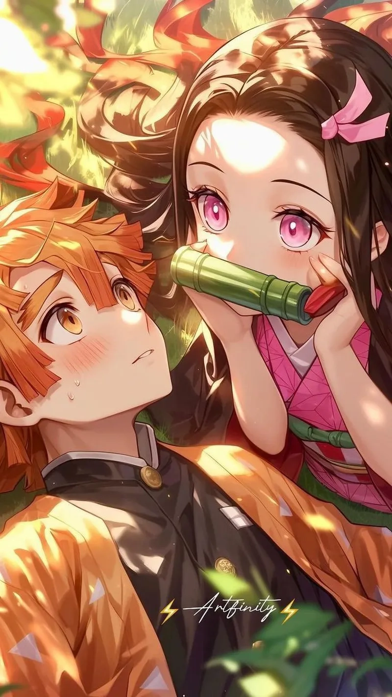 Nezuko và Zenitsu là cặp đôi khiến ai cũng thích