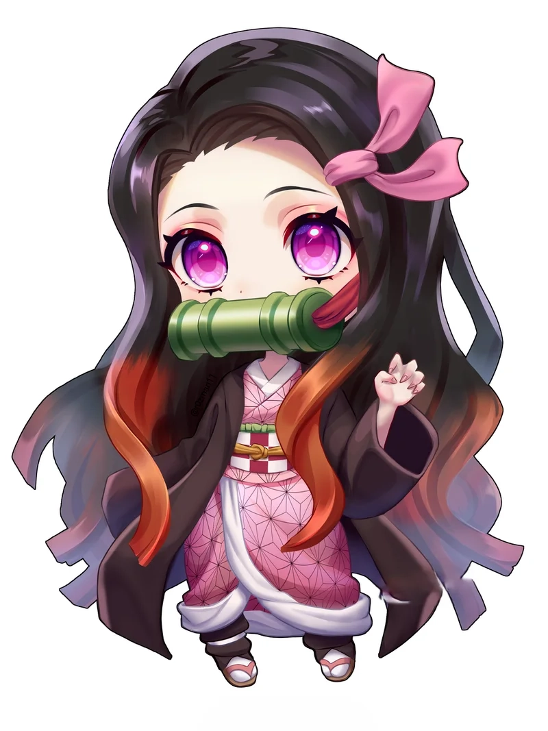 Cách vẽ nezuko chibi đơn giản cho người mới bắt đầu
