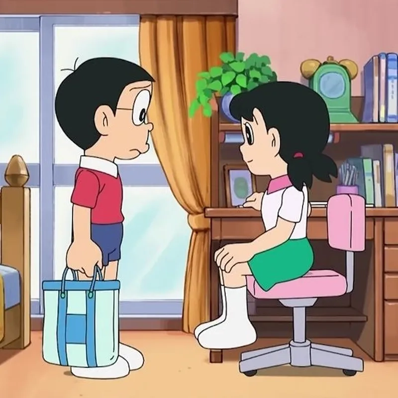 Không thể cưỡng lại bộ hình Nobita và Shizuka cute cực kỳ đáng yêu