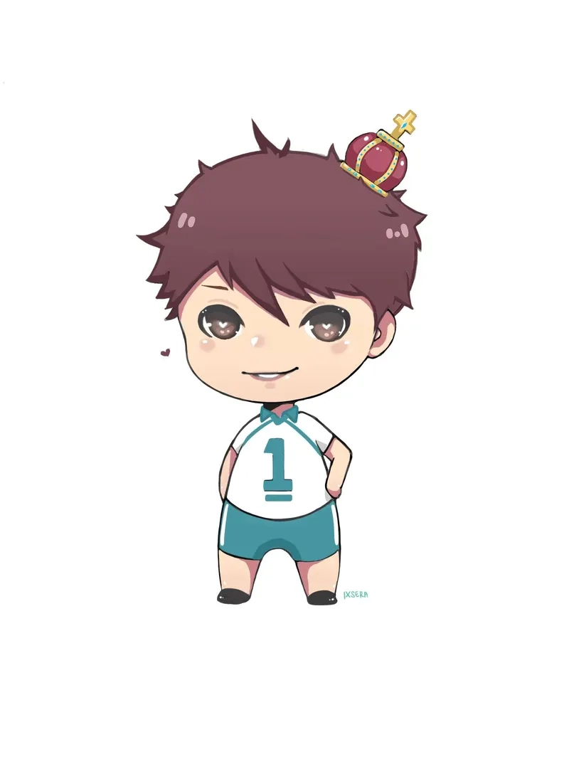 Hình ảnh dễ thương của Oikawa chibi khiến bạn phải cười tít mắt