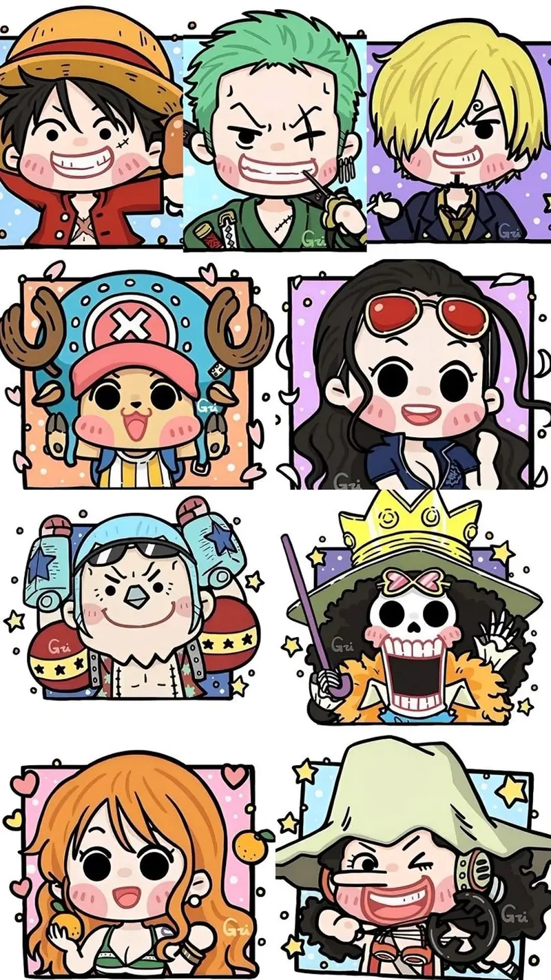 Tạo hình nền điện thoại one piece chibi xinh xắn ngay