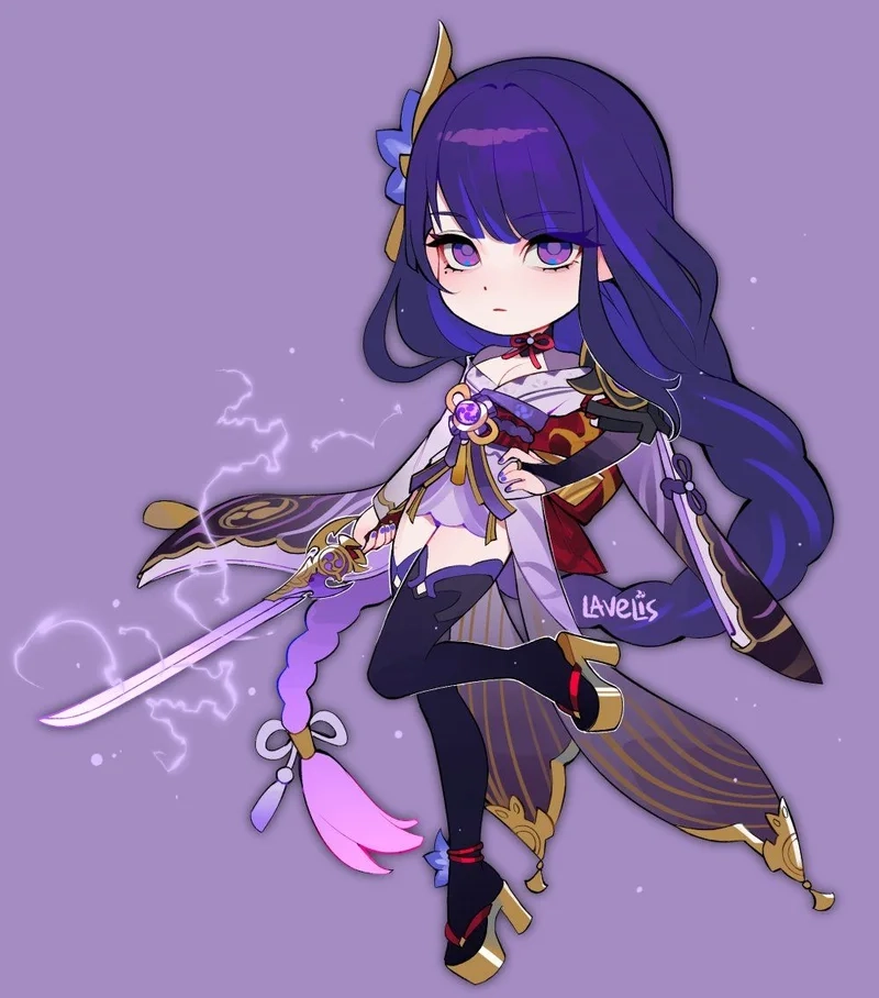 Ảnh chibi raiden shogun png full HD tải miễn phí