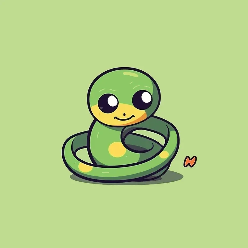 Fan yêu thích không thể thiếu snake rắn chibi cute