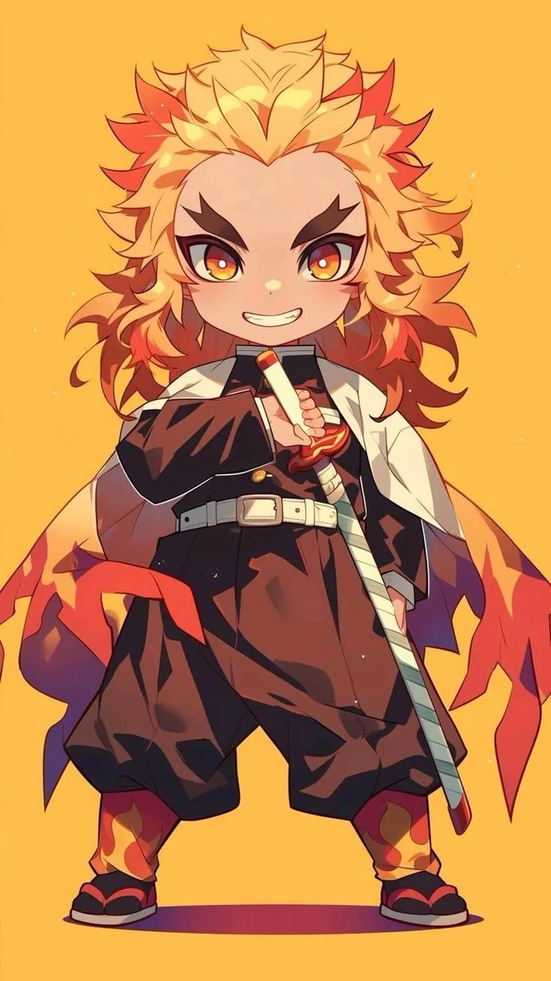 Rengoku Kyoujurou chibi cực dễ thương khiến bạn không thể rời mắt