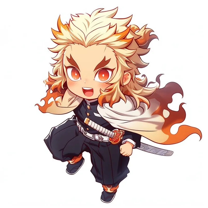 Rengoku Kyojuro chibi làm cho fan anime thích thú
