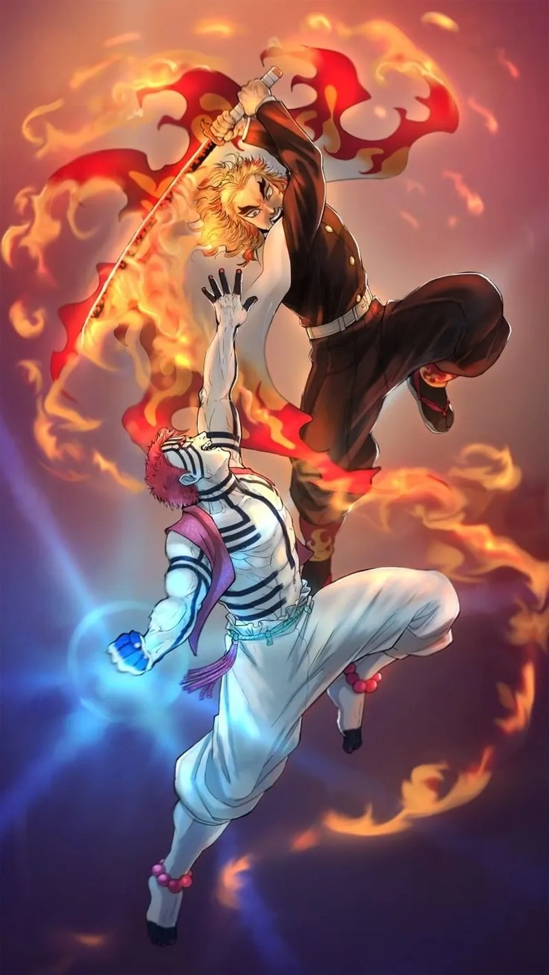 Những trận chiến Rengoku vs Akaza khiến người xem không thể rời mắt