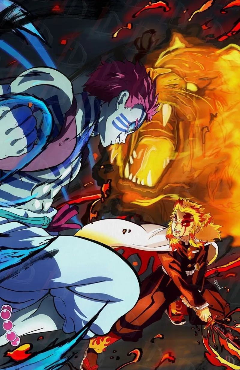 Cuộc chiến kinh điển Akaza vs Rengoku trong Demon Slayer