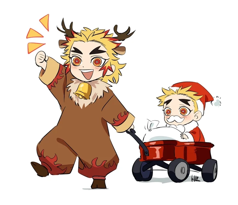 Ảnh dễ thương của mitsuri and rengoku chibi khiến fan quắn quéo