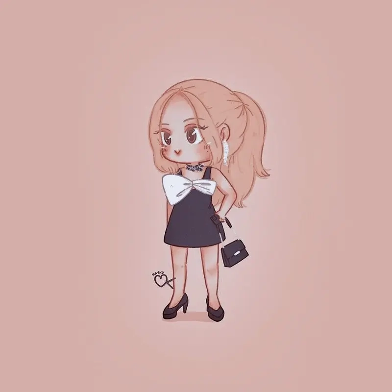 Ngất ngây với bộ hình rose blackpink chibi siêu xinh