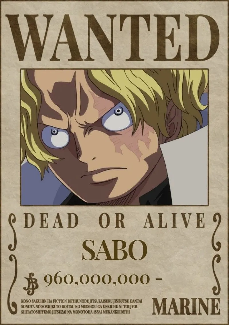 Mức thưởng khủng cho nhân vật Wanted Sabo
