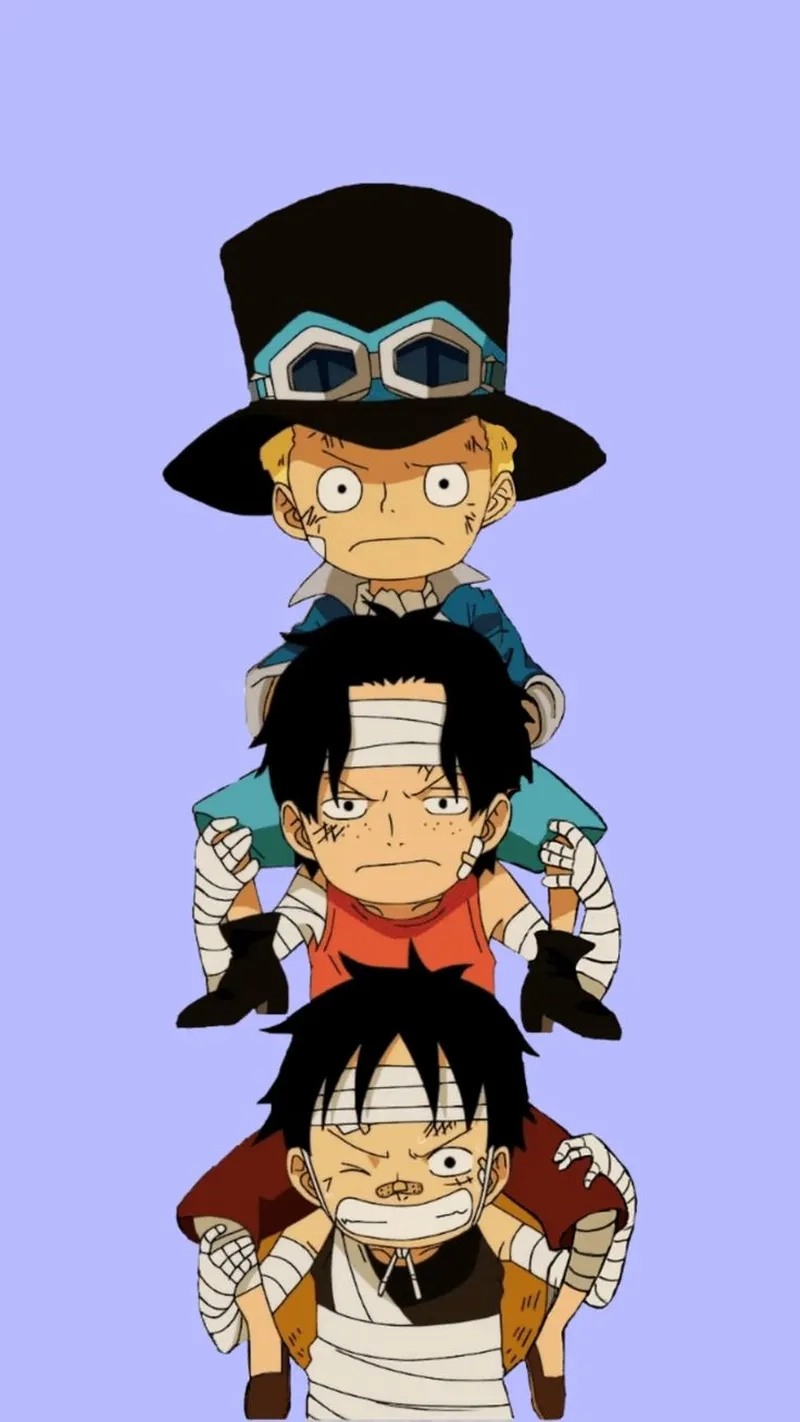 Hình ảnh Luffy Ace Sabo ngầu thể hiện sức mạnh và tình bạn