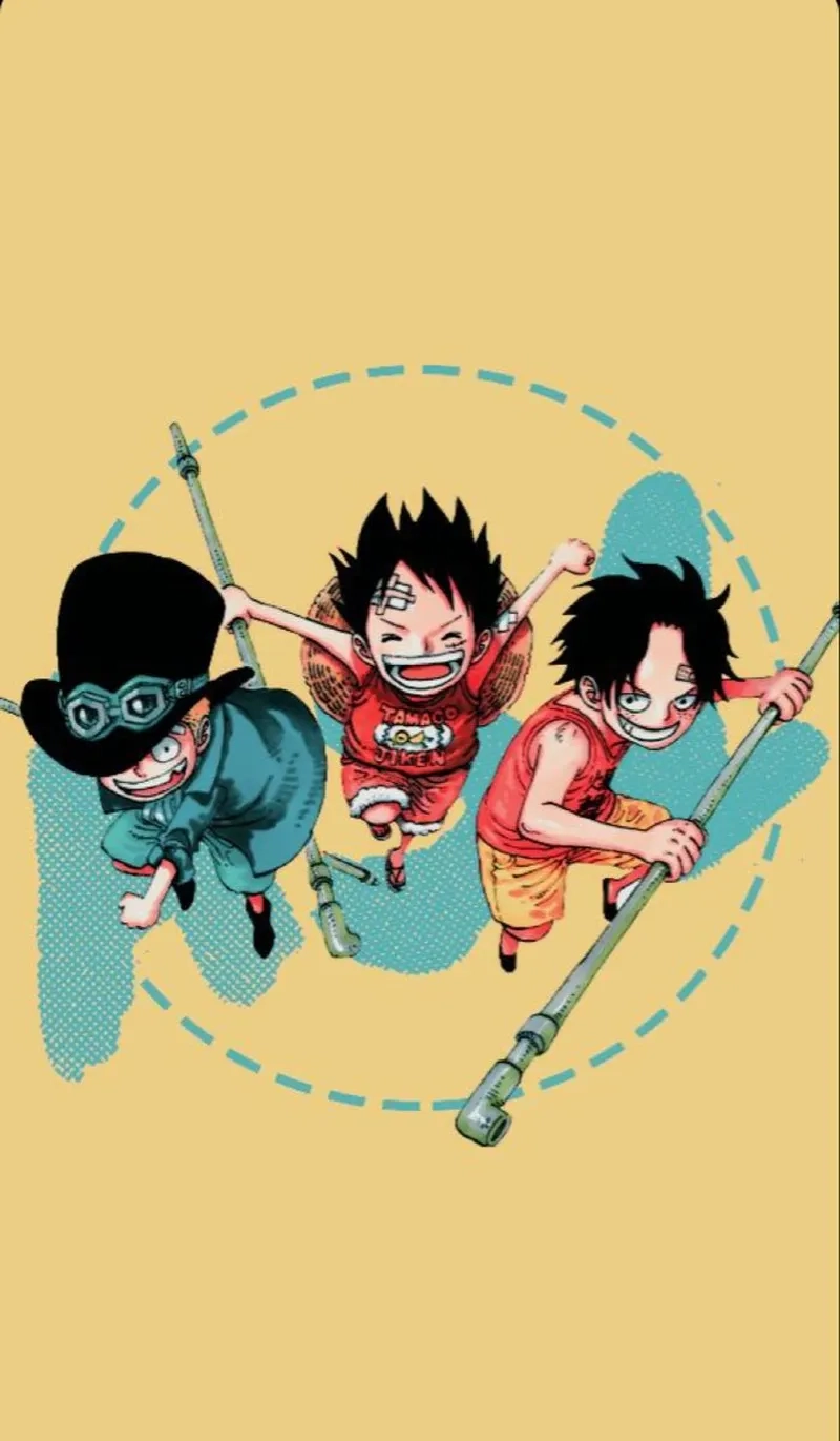 Ba người anh em Luffy Ace và Sabo cùng nhau chiến đấu