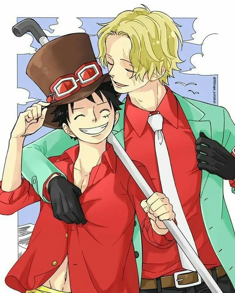 Hai người bạn Sabo và Luffy luôn sát cánh bên nhau