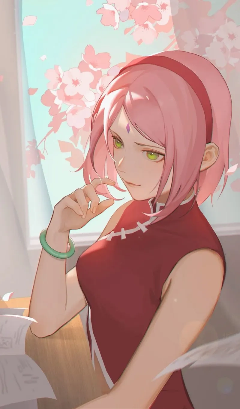 Sakura Haruno adult thể hiện sự trưởng thành và chín chắn