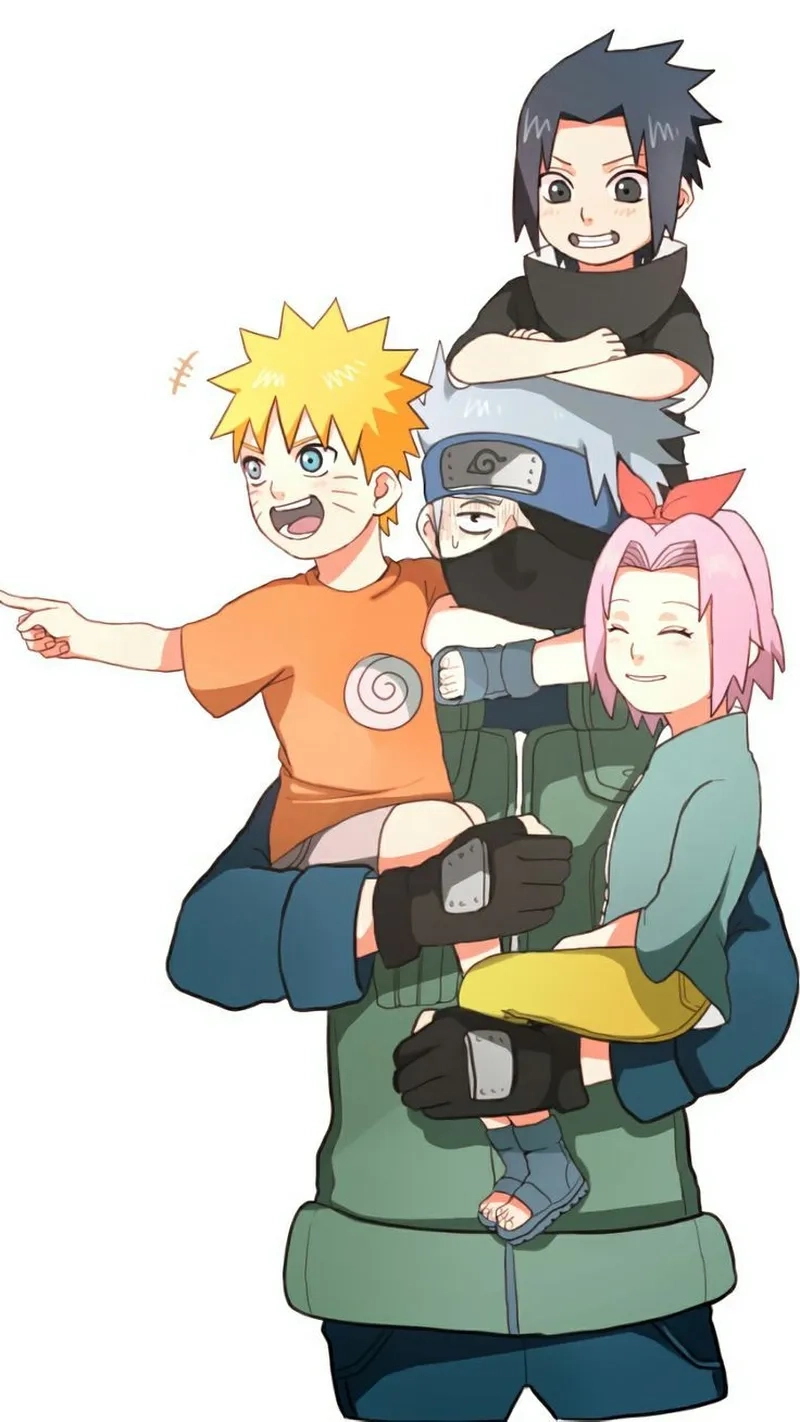 Kỷ niệm thời thơ ấu với Naruto Sasuke Kakashi Sakura