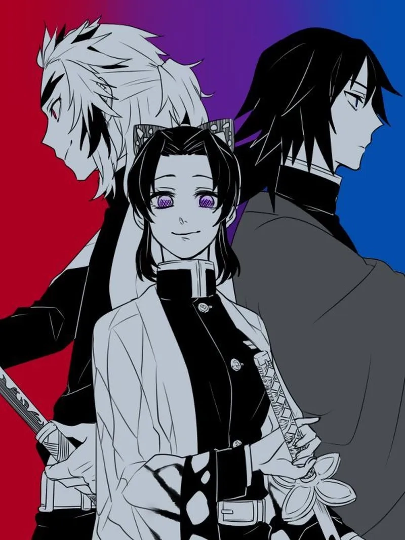 Fanart ba người siêu hot Rengoku x Shinobu x Giyuu
