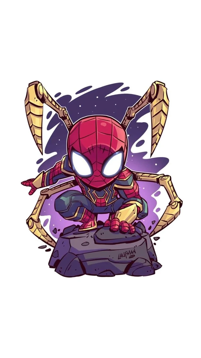 Hình vẽ spider-man chibi cute khiến bạn phải thốt lên “Aww”
