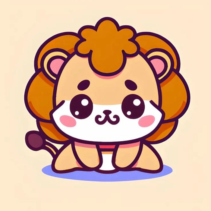 Vẽ sư tử chibi cute cho một ngày thêm dễ thương