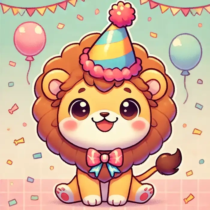 Phong cách ngọt ngào với chibi vẽ sư tử cute