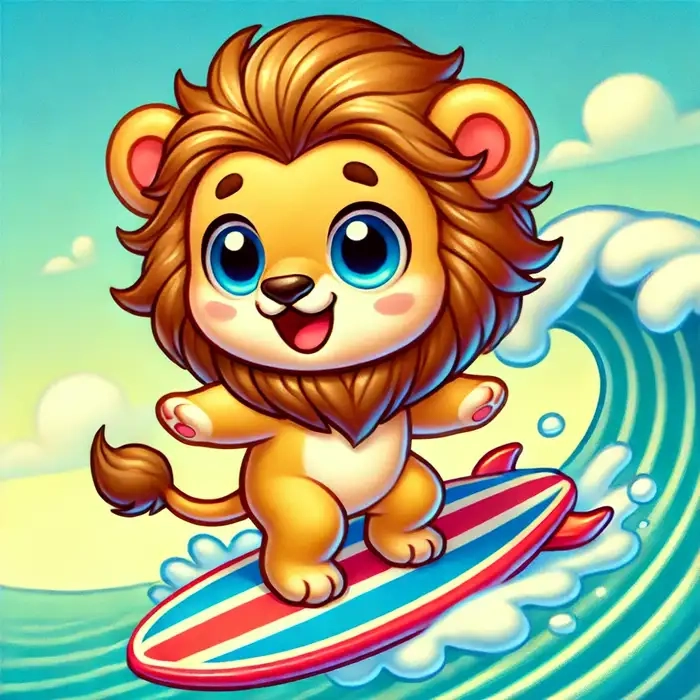 Ảnh sư tử chibi sẽ làm sáng bừng không gian của bạn