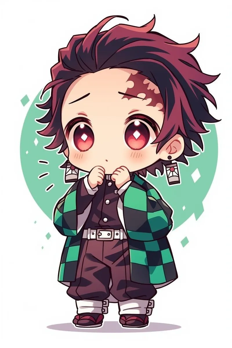 Bộ ảnh Tanjiro chibi cute dễ thương dành cho mọi lứa tuổi