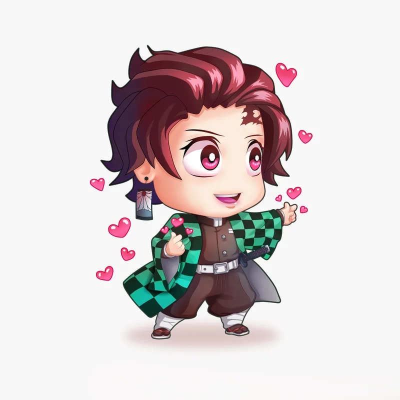 Tanjiro chibi dễ vẽ với các nét vẽ đơn giản và nhanh chóng