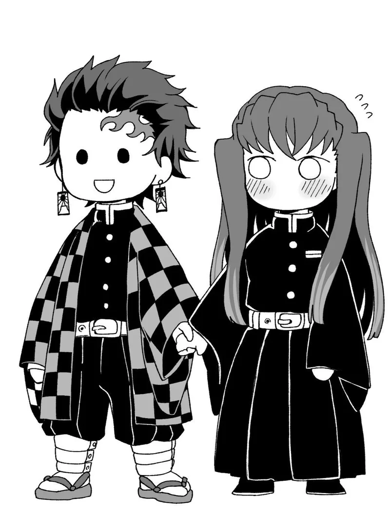 Muichiro x tanjiro chibi là hình ảnh của tình bạn tuyệt vời giữa hai nhân vật này