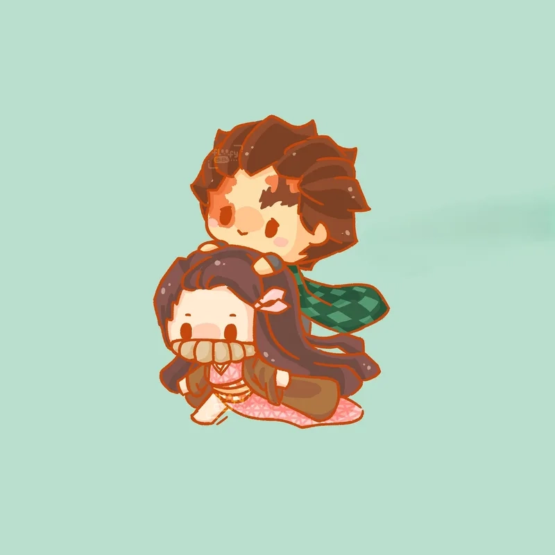 Demon slayer nezuko and tanjiro chibi với hình ảnh đầy cảm xúc và đặc biệt