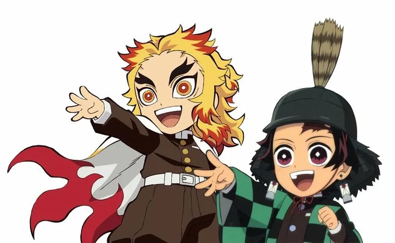 Rengoku x tanjiro chibi tạo nên những bức vẽ thú vị và đầy sức sống