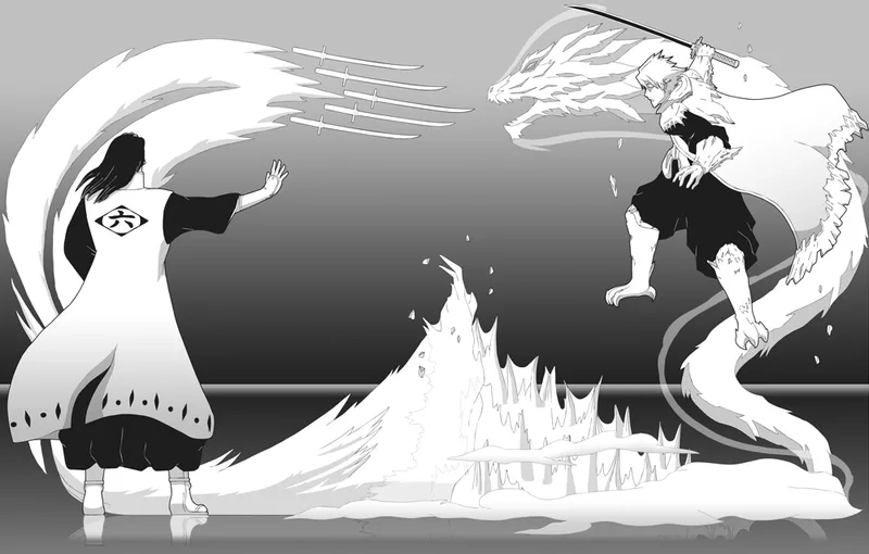 Byakuya x Toshiro làm nổi bật sự đối lập trong Bleach