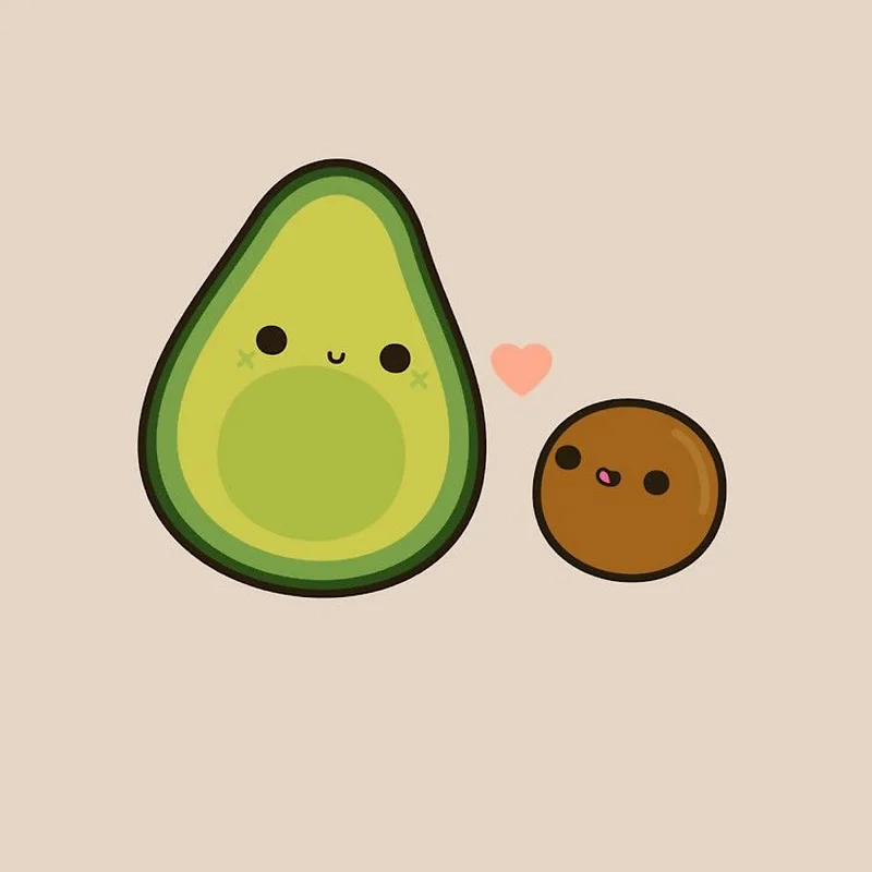 Hình nền trái bơ chibi cực kỳ dễ thương cho màn hình của bạn