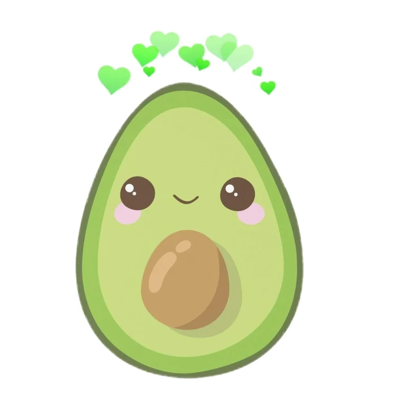 Quả bơ cute là hình ảnh đầy màu sắc và đáng yêu