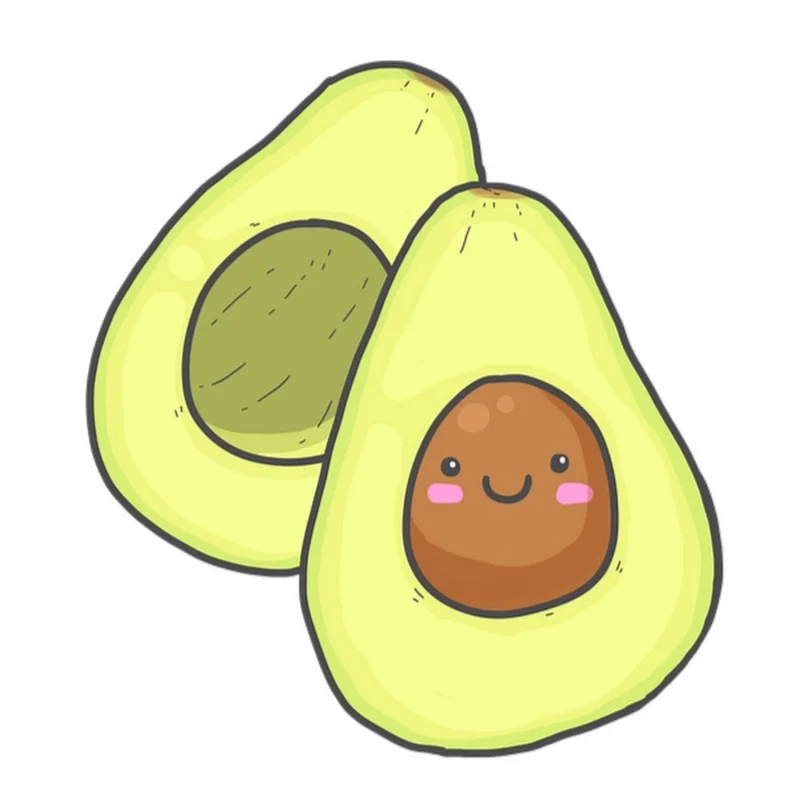 Quả bơ chibi cute là hình ảnh dễ thương không thể thiếu