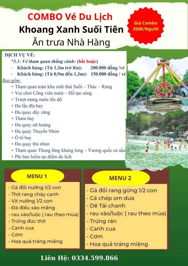 Bảng giá khoang xanh suối tiên được cập nhật hàng năm rõ ràng